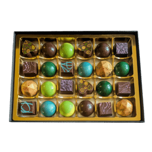 Luxury vegan chocolate gift collection with assorted flavours