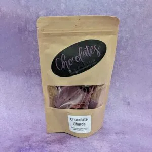 Chocolates by Design resealable pouch of artisan chocolate bark.