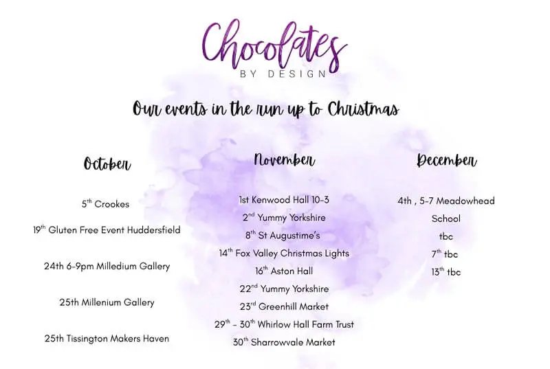 Our Christmas Events Chocolates by Design.