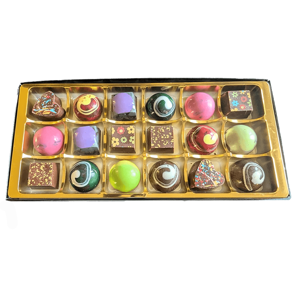 Vegan dessert-inspired luxury chocolate selection gift box