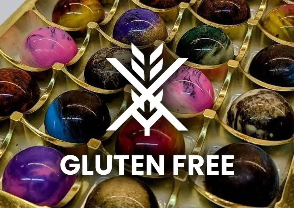 Gluten-free chocolate collection by Chocolates by Design Yorkshire.
