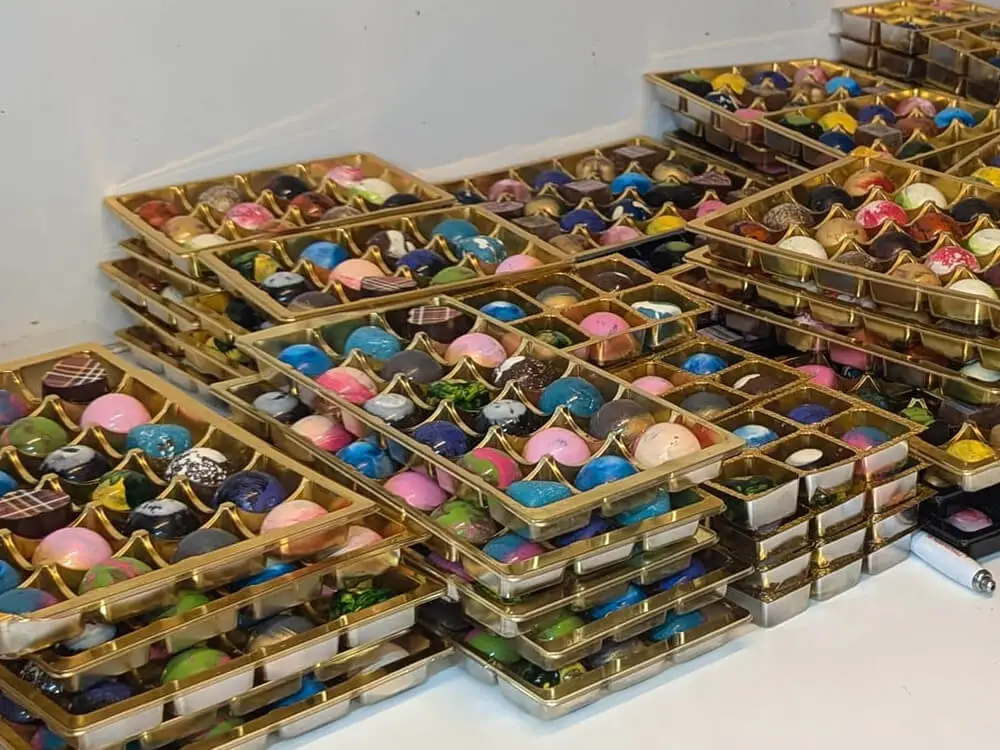 chocolate collection by Chocolates by Design Yorkshire.